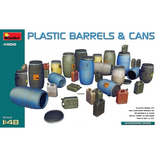 MiniArt 49010 1/48 Plastic Barrels & Cans - Scenics & Diorama