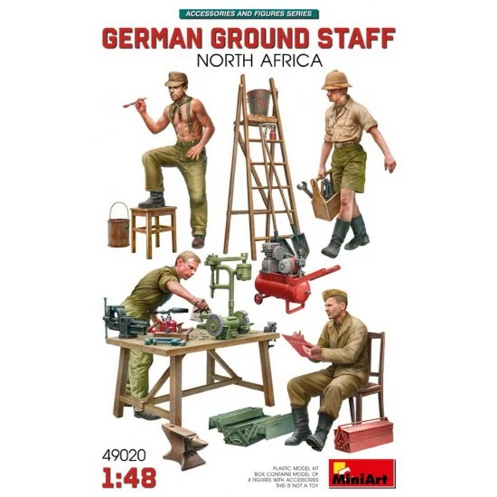 MiniArt 49020 1/48 German Ground Staff with Accessories. North Africa - Model Figures