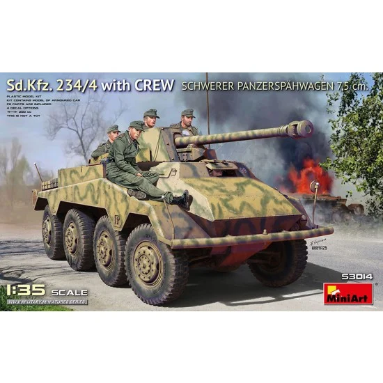 MiniArt 53014 1/35 SdKfz. 234/4 Schwerer Panzerspahwagen 7.5cm with Crew - Military Vehicles & Tanks