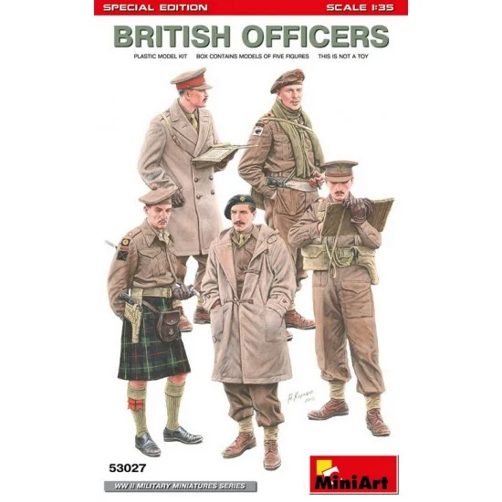 MiniArt 53027 1/35 WWII British Officers [Special Edition] (5 figures) - Model Figures