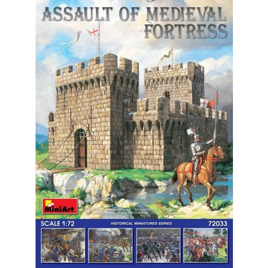 MiniArt 72033 1/72 Assault of Medieval Fortress w/figures - Scenics & Diorama