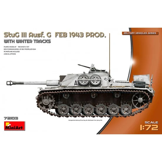 MiniArt 72103 1/72 StuG III Ausf. G Feb 1943 Prod with Winter Tracks - Military Vehicles & Tanks