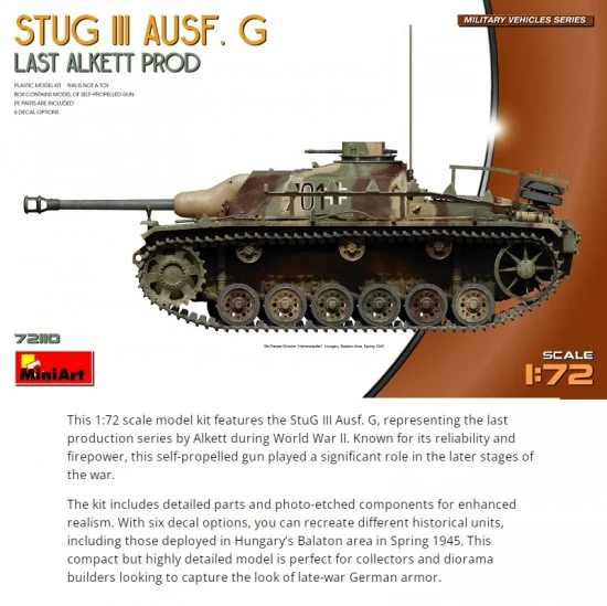 MiniArt 72110 1/72 StuG III Ausf. G Last Alkett Prod - Military Vehicles & Tanks