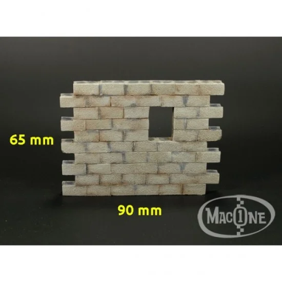 MacOne 35118 1/35 Concrete Blocks Wall "C" w/Window (90x65mm) - Scenics & Diorama