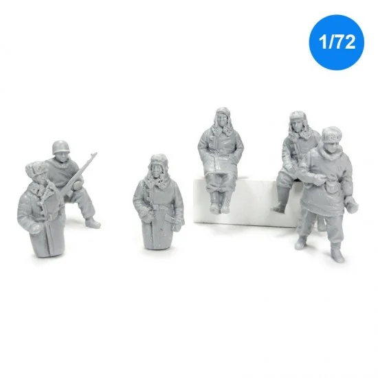 MacOne 72601 1/72 Soviet Crew & Scout in Winter Uniform (6 figures) - Model Figures