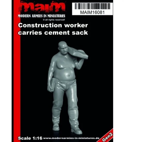 MAiM 16081 1/16 Construction Worker with Cement Bag - Model Figures