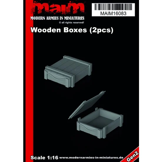 MAiM 16083 1/16 Wooden Boxes Set (2 small grenade boxes) - Scenics & Diorama