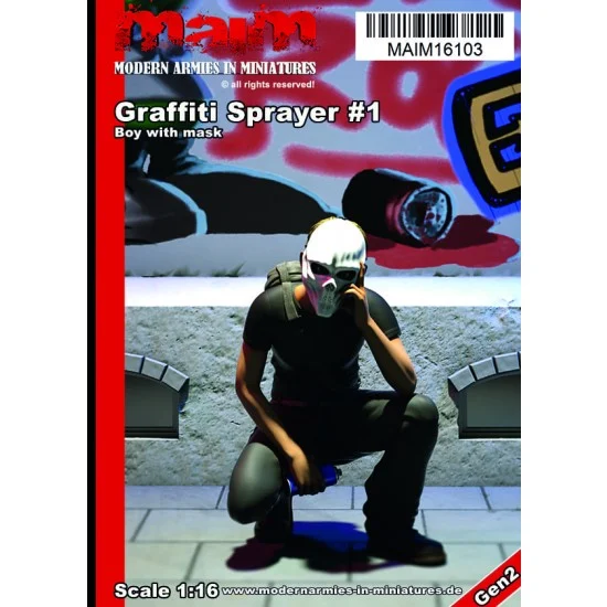 MAiM 16103 1/16 Graffiti Painter #1 (Boy with mask) - Model Figures