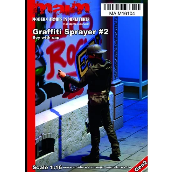 MAiM 16104 1/16 Graffiti Painter #2 (Boy with cap) - Model Figures