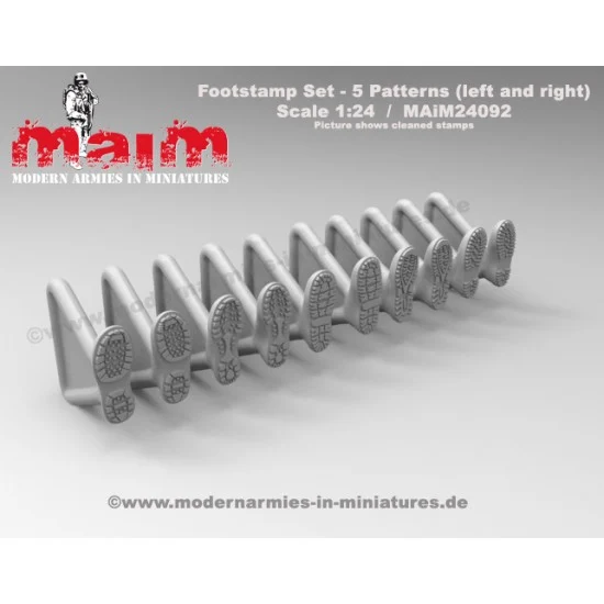 MAiM 24092 1/24 Footstamp Set - 5 Patterns (Left and Right)