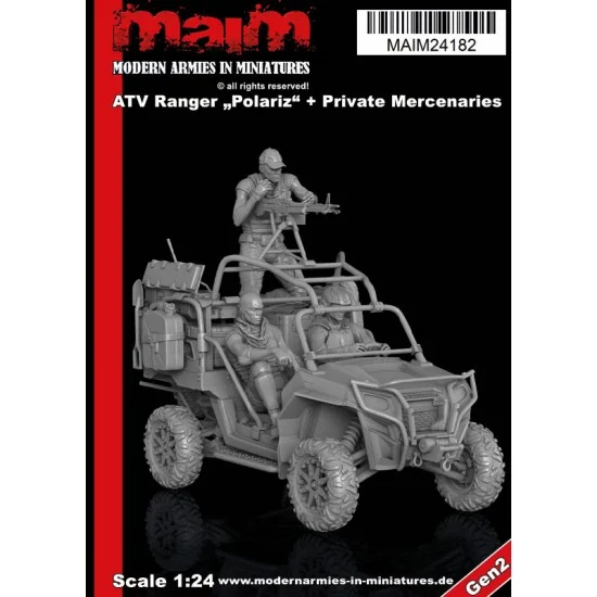 MAiM 24182 1/24 ATV Ranger (Polariz) Military Version + Private Mercenaries - Military Vehicles & Tanks