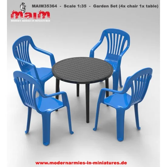 MAiM 35364 1/35 Garden Set (4x Chairs + 1 Table) - Scenics & Diorama