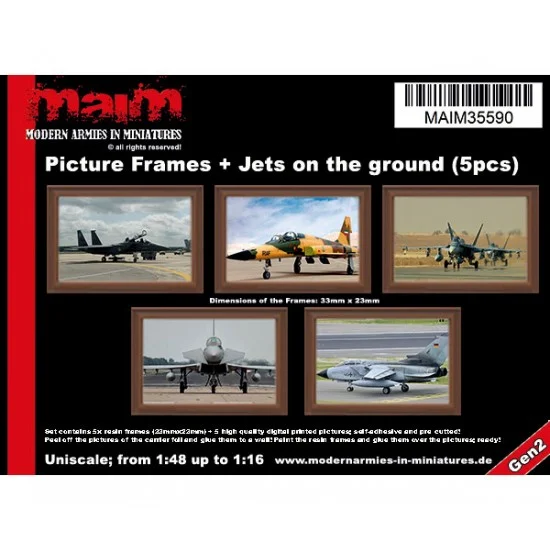 MAiM 35590 1/48 - 1/16 Picture Frames + Jets on the Ground (5pcs)