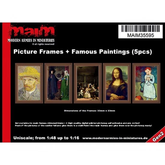 MAiM 35595 1/48 - 1/16 Picture Frames + Famous Paintings #1