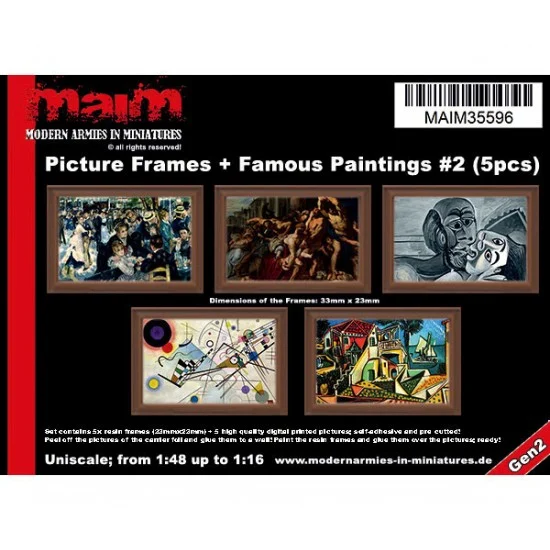 MAiM 35596 1/48 - 1/16 Picture Frames + Famous Paintings #2