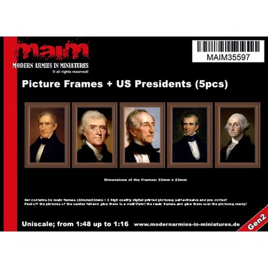 MAiM 35597 1/48 - 1/16 Picture Frames + US Presidents Paintings