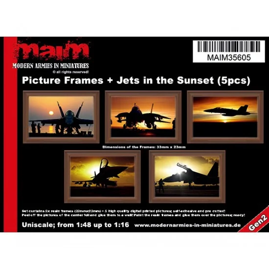 MAiM 35605 1/48 - 1/16 Picture Frames + Jets in the Sunset (5pcs)