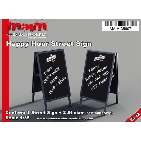 MAiM 35607 1/35 Billboard/Werbetafel (Text: Happy Hour) - Scenics & Diorama