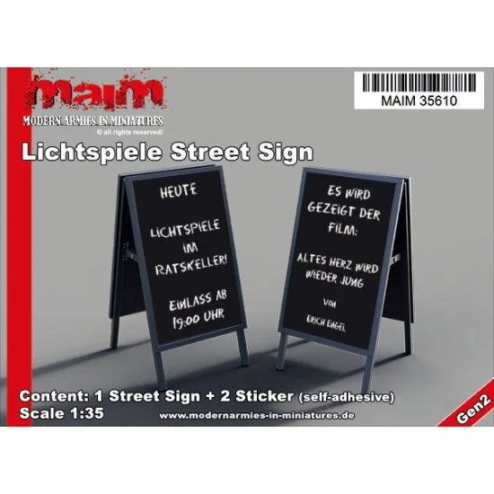 MAiM 35610 1/35 Billboard/Werbetafel (Text German: Lichtspiele = Movie Night) - Scenics & Diorama