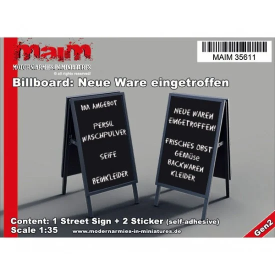 MAiM 35611 1/35 Billboard/Werbetafel (Text German: Angebote/Waren = Offers/Goods) - Scenics & Diorama
