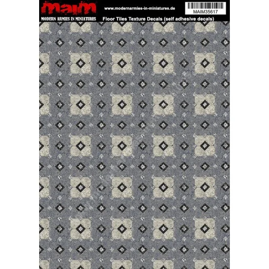 MAiM 35617 1/48 - 1/16 Floor Tiles Texture Decals (self adhesive, 24cm x 17cm)