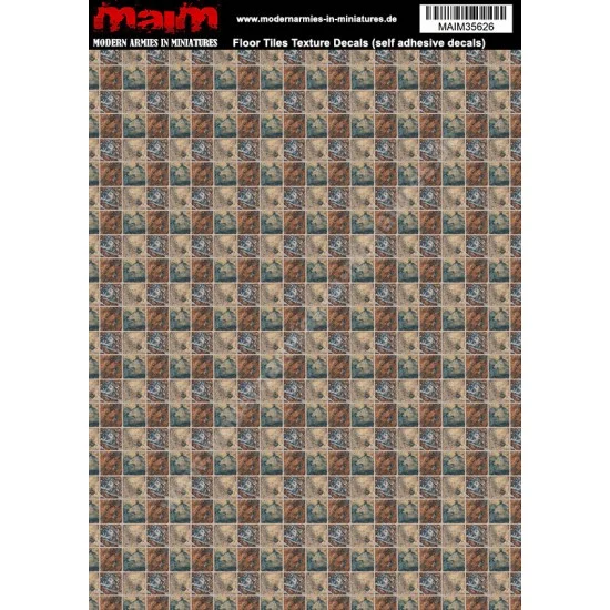 MAiM 35626 1/48 - 1/16 Floor Tiles Texture Decals (self adhesive, 24cm x 17cm)