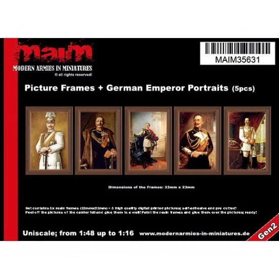MAiM 35631 1/48 - 1/16 Picture Frames & German Emperor Paintings