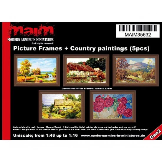 MAiM 35632 1/48 - 1/16 Picture Frames & Vintage Country Paintings