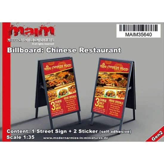 MAiM 35640 1/35 Billboard/Werbeschild Chinese Restaurant - Scenics & Diorama