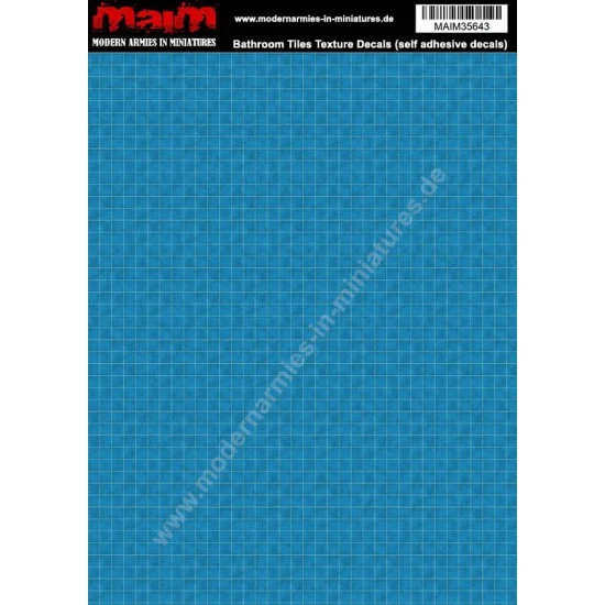 MAiM 35643 1/35 Bathroom Tiles (blue) Texture Decals (self adhesive, 24cm x 17cm) - Scenics & Diorama