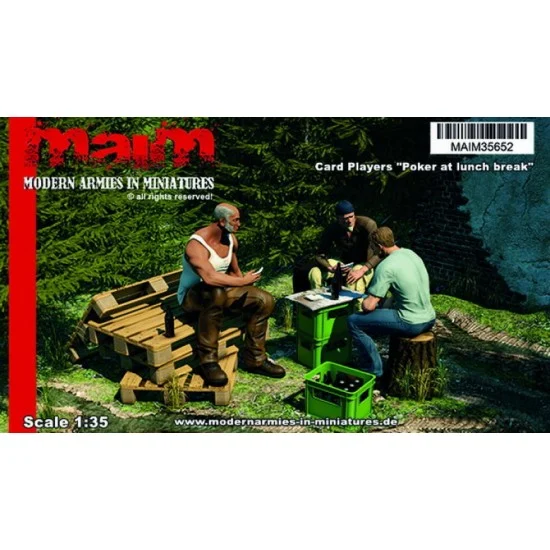 MAiM 35652 1/35 Card Players "Poker at Lunch Break" Full Set (3 figures & diorama) - Model Figures