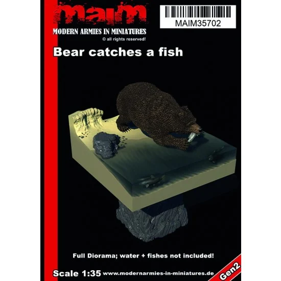 MAiM 35702 1/35 Bear Catches A Fish (full Diorama) - Scenics & Diorama