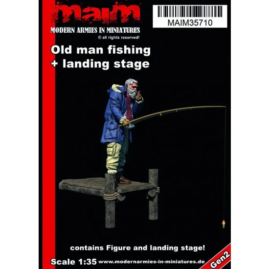 MAiM 35710 1/35 Old Man Fishing w/Landing Stage - Model Figures