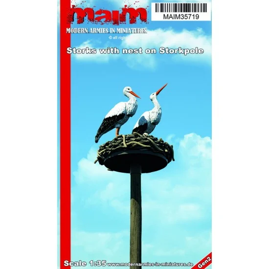 MAiM 35719 1/35 Storks with Nest on Stork Pole - Scenics & Diorama