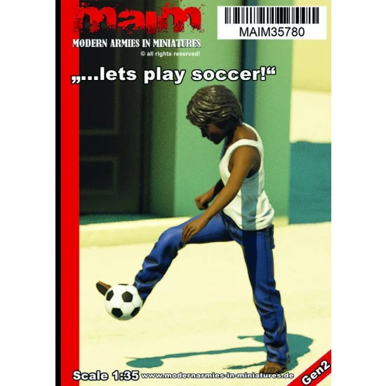 MAiM 35780 1/35 "Lets Play Soccer!" Boy with Ball - Model Figures
