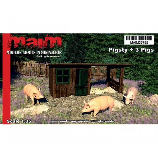 MAiM 35795 1/35 Pigsty & 3 Pigs - Scenics & Diorama
