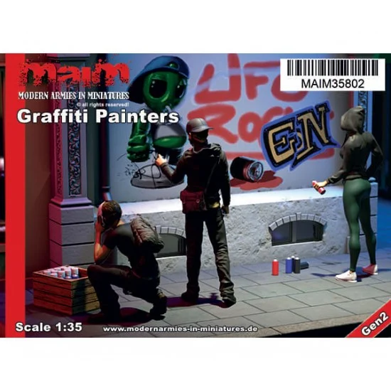MAiM 35802 1/35 Graffiti Painters (full Set) - Model Figures