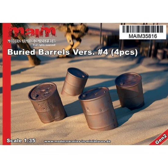MAiM 35816 1/35 Buried Barrels #4 (4pcs) - Scenics & Diorama