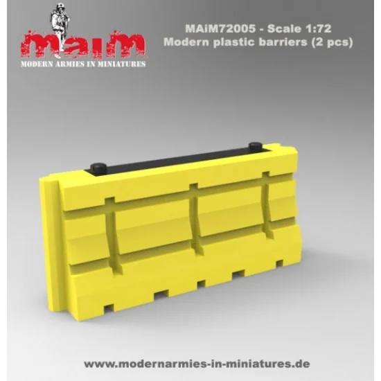 MAiM 72005 1/72 Modern Plastic Barriers (2pcs, Dimensions: 21mm x 11mm) - Scenics & Diorama