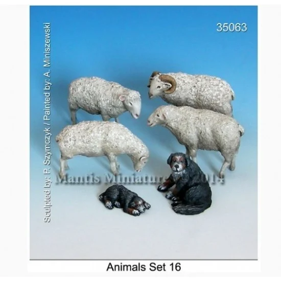 Mantis Miniatures 35063 1/35 Animals Set 16 (6pcs) - Scenics & Diorama