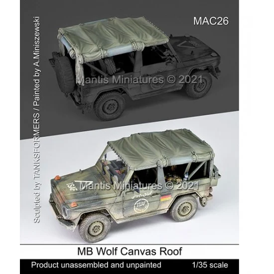 Mantis Miniatures MAC26 1/35 MB Wolf Canvas Roof for Revell kit - Military Vehicles & Tanks