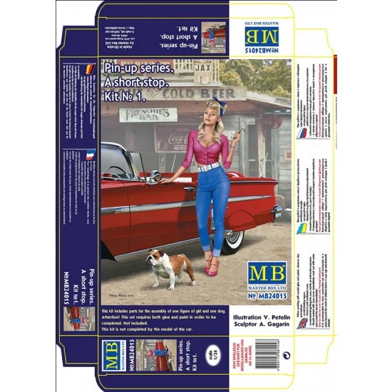 Master Box 24015 1/24 Pin-Up Series - "A Short Stop" kit No.1 (1 Female Figure + 1 Dog)