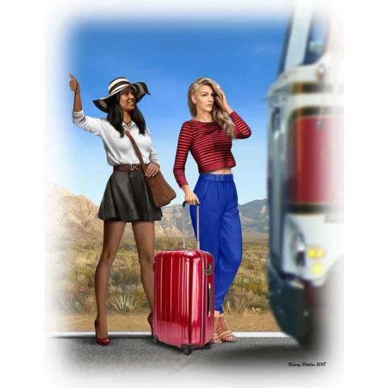 Master Box 24041 1/24 Truckers Series Vol.1 - Hitchhikers Erica & Kery (2 figures)