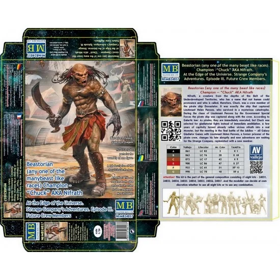 Master Box 24057 1/24 Beastorian (any one of the many beast like races) Champion - "Chuck" AKA Nifrath