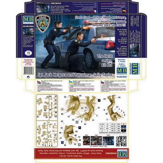 Master Box 24064 1/24 The Heist Series #1 - Police Sgt Jack Melgoza & Patrolman Sally Taylor (2 figures)