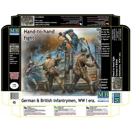 Master Box 35116 1/35 WWI German and British Infantrymen "Hand-to-Hand Fight" (5 Figures)