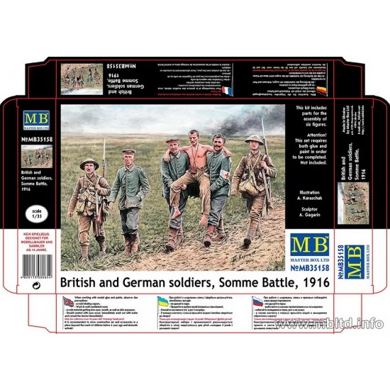 Master Box 35158 1/35 British and German Soldiers - Somme Battle 1916 (6 figures)