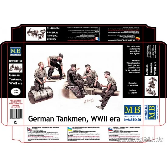Master Box 35160 1/35 WWII German Tankmen (5 figures) - Model Figures