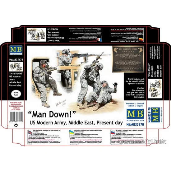 Master Box 35170 1/35 US Modern Army in Middle East Present Day - "Man Down!" (4 Figures)