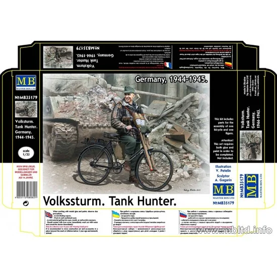 Master Box 35179 1/35 Volkssturm Tank Hunter in Germany 1944-1945 (1 figure + 1 Bicycle)